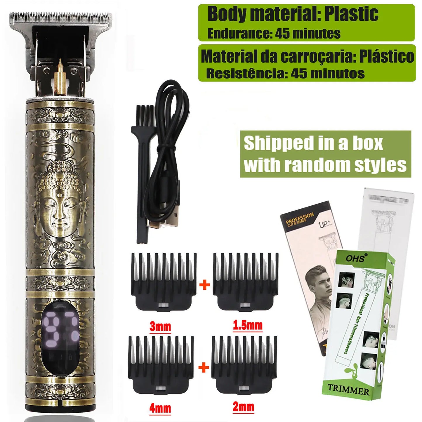 New Retro T9 Hair Clipper For Men, Electric Shaver, Rechargeable Hair Clipper, Portable Cordless Beard Trimmer