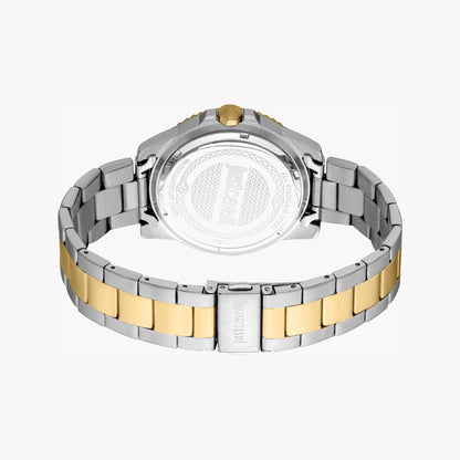 Just Cavalli Men's Two Tone Silver & Gold Watch, Blue Dial | Jc1g246m0275