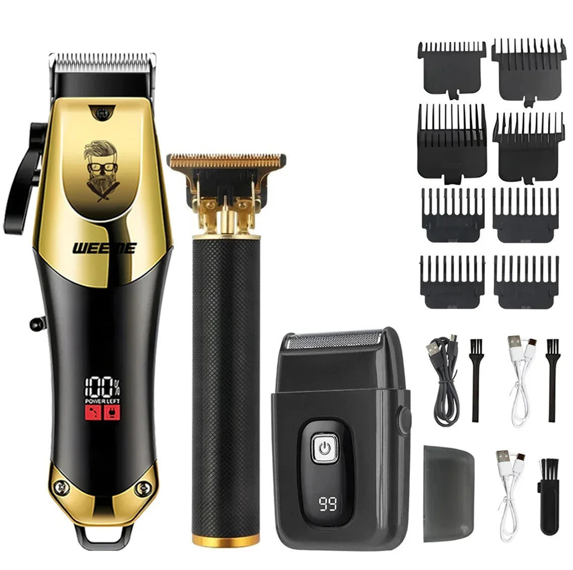 New Retro T9 Hair Clipper For Men, Electric Shaver, Rechargeable Hair Clipper, Portable Cordless Beard Trimmer