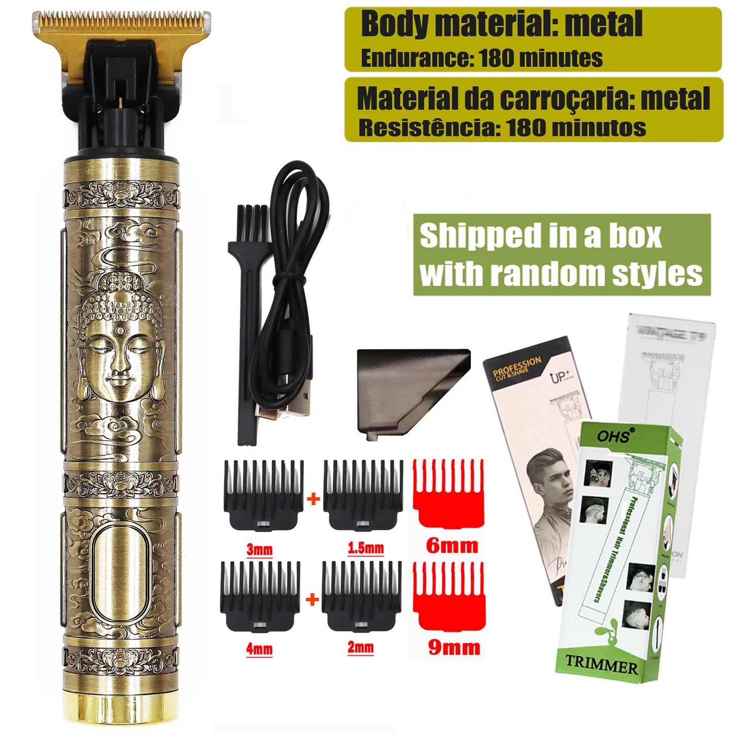 New Retro T9 Hair Clipper For Men, Electric Shaver, Rechargeable Hair Clipper, Portable Cordless Beard Trimmer