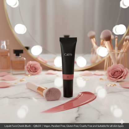 Liquid Face Cheek Blush - Pinch - QBL03 | Vegan, Paraben Free, Gluten Free, Cruelty Free and Suitable for all skin types